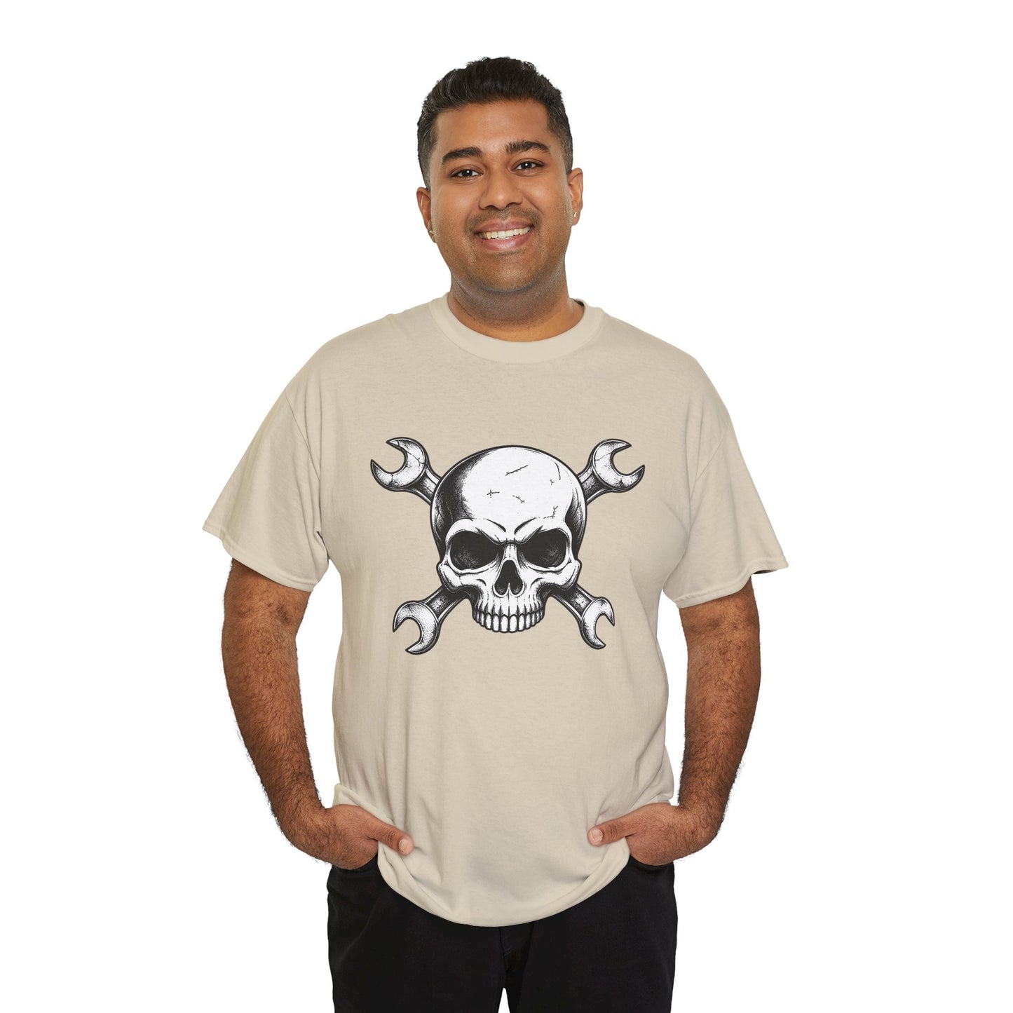 Mechanic Skull Tee — Wrench Crossbones Graphic T-Shirt