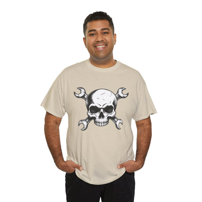 Mechanic Skull Tee — Wrench Crossbones Graphic T-Shirt