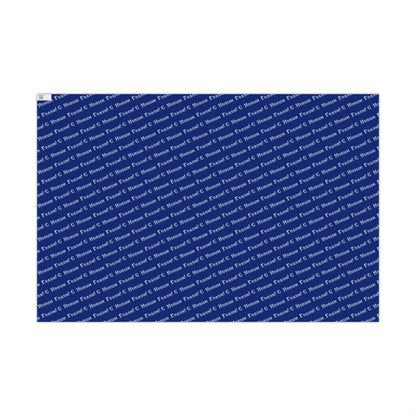 Wrapping Paper — Blue "С Новым Годом" Holiday Gift Wrap