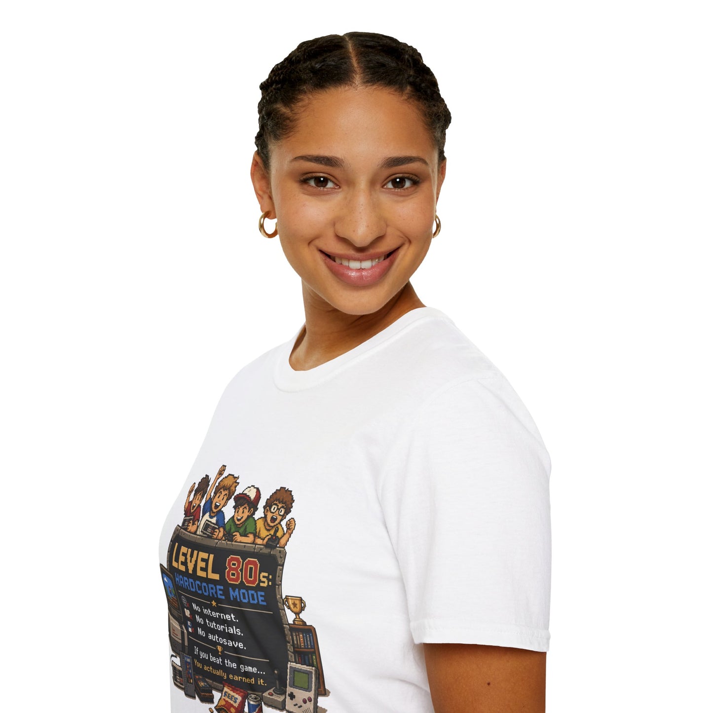 80s Level Up T-Shirt — 'Level 80s: Hardcore Mode' Retro Gaming Tee