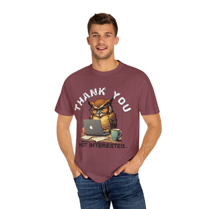 Owl 'Thank You, Not Interested' Graphic T-Shirt