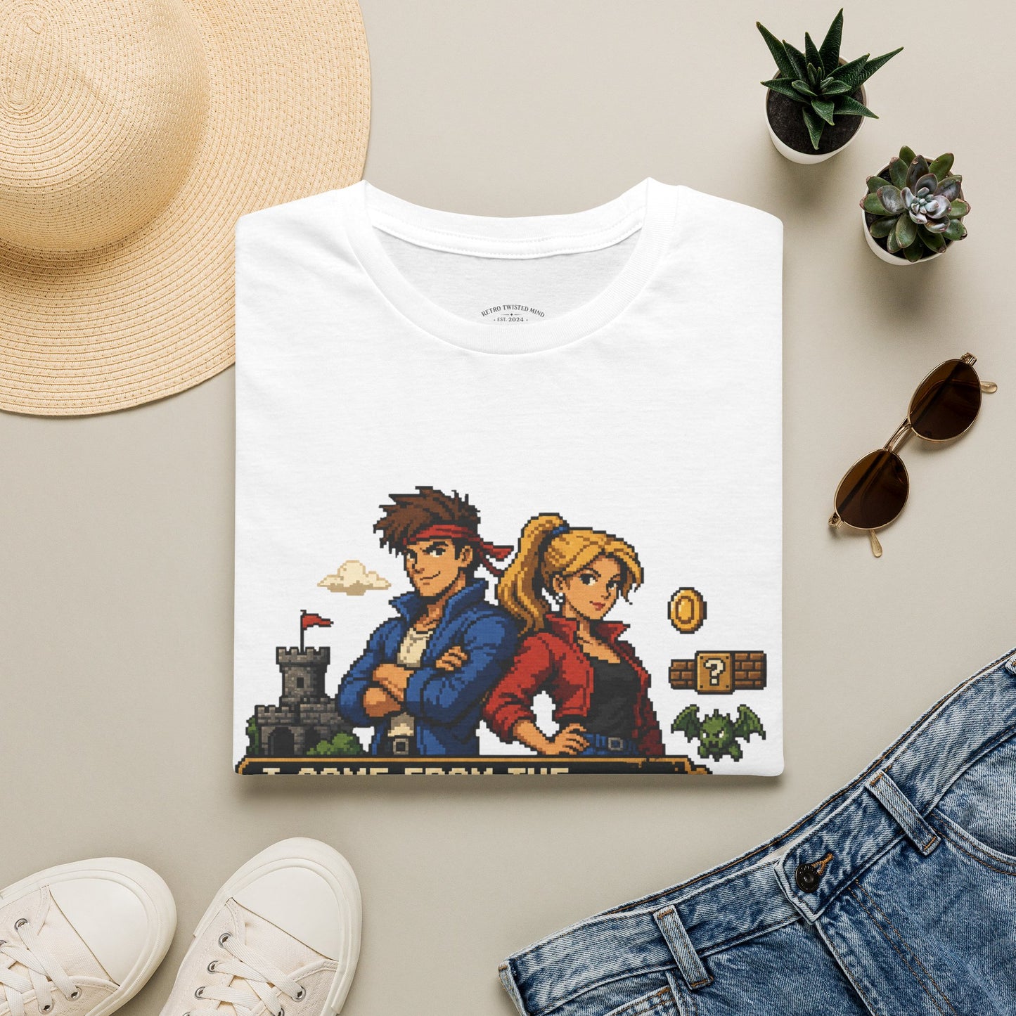 Retro Arcade Era T-Shirt — Pixel RPG Game Tribute