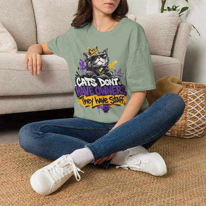 Cat Graphic Tee — "Cats Don't Have Owners They Have Staff"