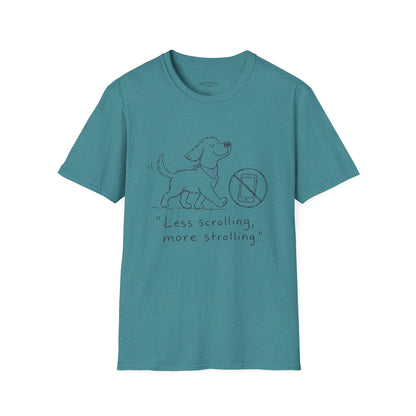 Less Scrolling, More Strolling Dog T-Shirt