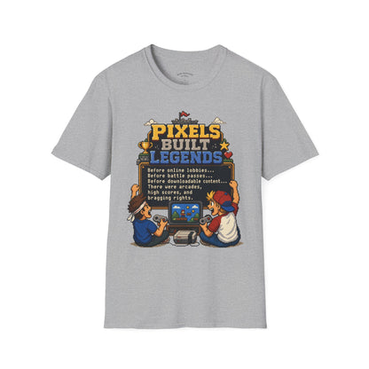 Pixels Built Legends T‑Shirt — Retro Gaming Nostalgia Tee