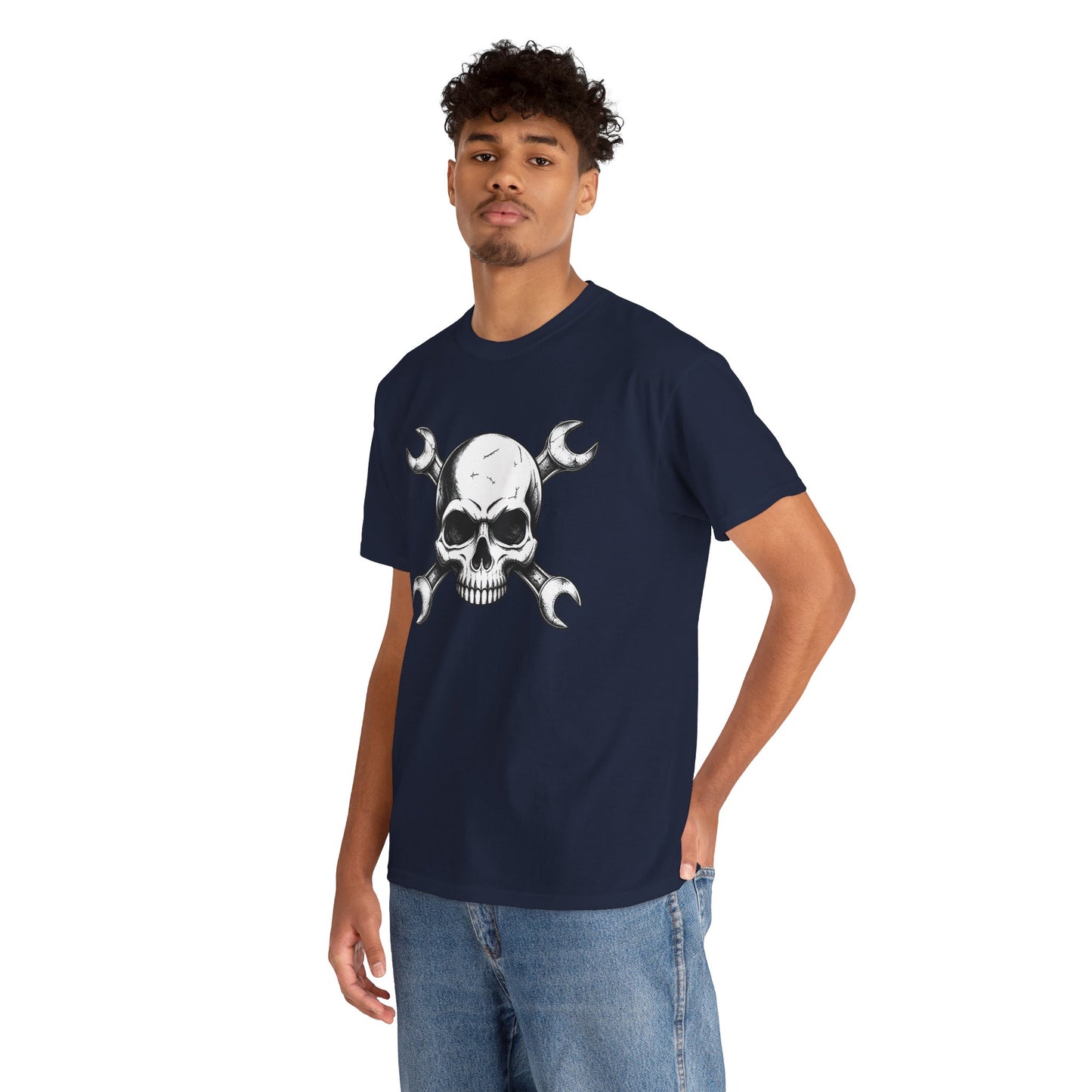 Mechanic Skull Tee — Wrench Crossbones Graphic T-Shirt