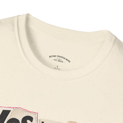 T-Shirt — "Yes We Share, So What?" Retro Collage Graphic Tee