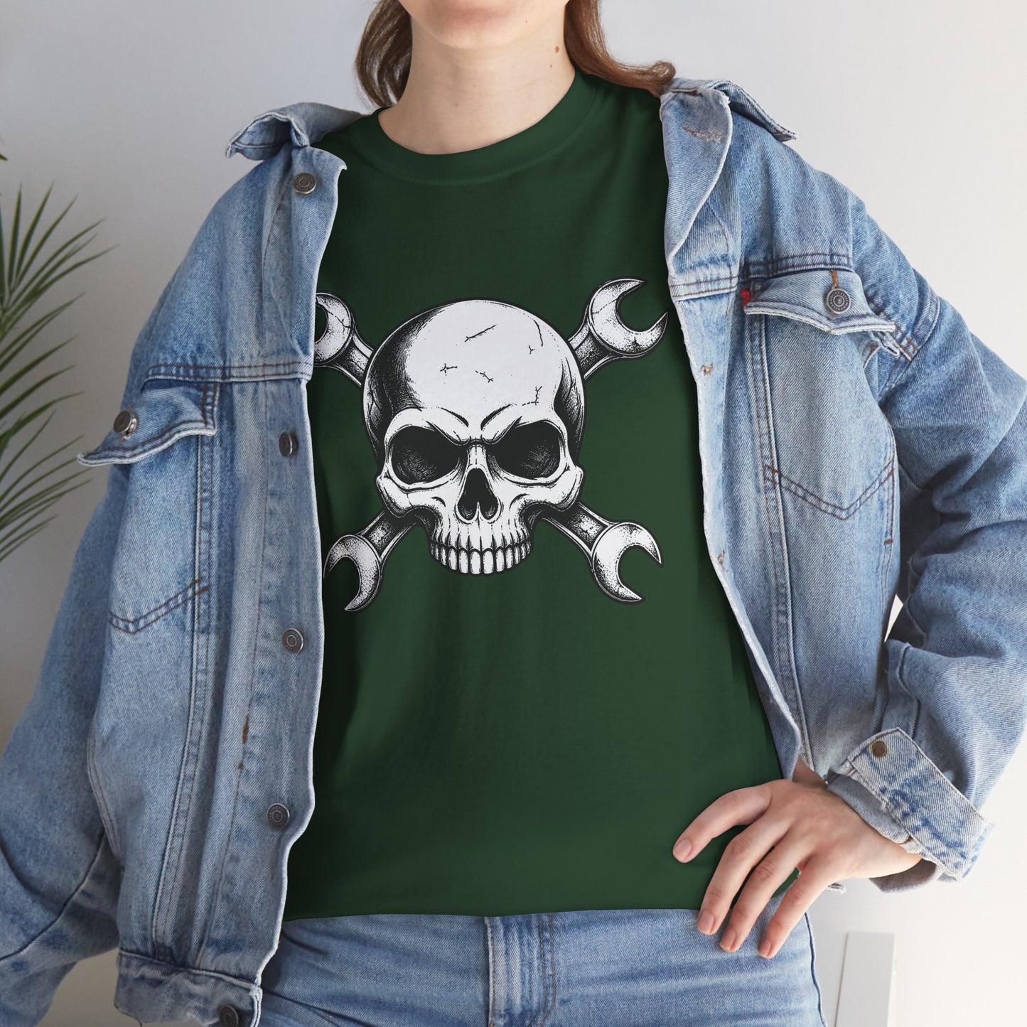 Mechanic Skull Tee — Wrench Crossbones Graphic T-Shirt