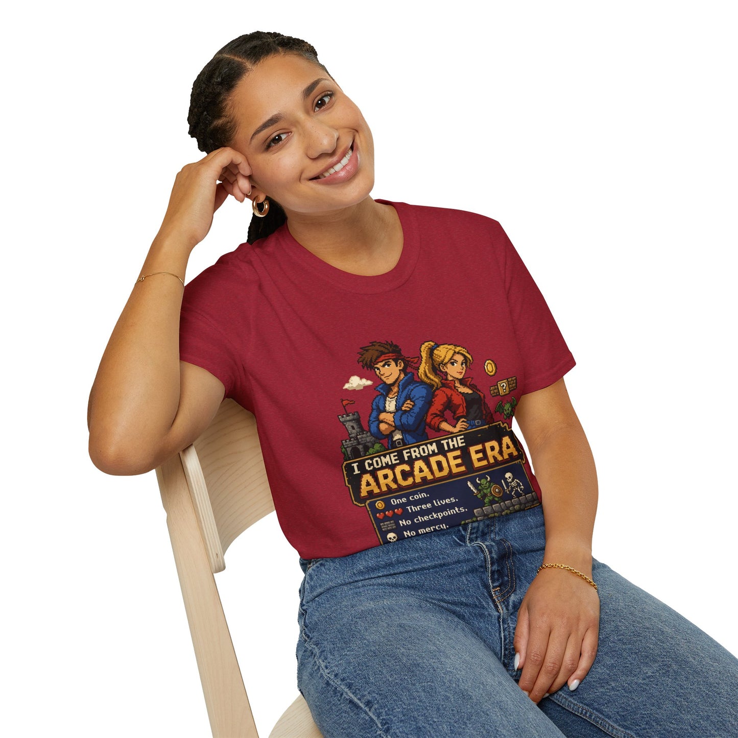 Retro Arcade Era T-Shirt — Pixel RPG Game Tribute