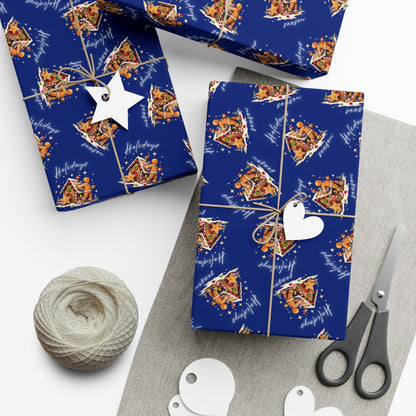 Copy of Gift Wrap — Blue Holiday Nativity Patterned Wrapping Paper