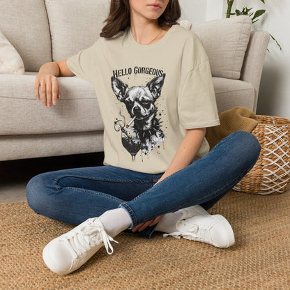 Chihuahua 'Hello Gorgeous' Tee - Cute Dog Graphic T-Shirt