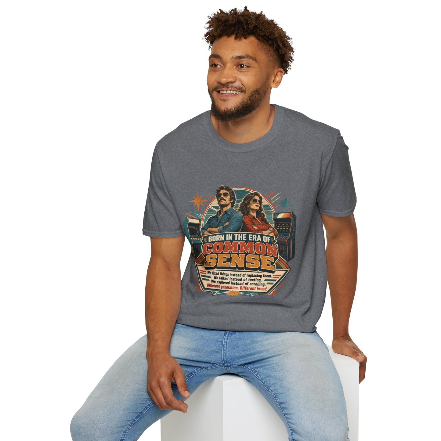 Born in the Era of Common Sense T-Shirt — Retro 70s Vintage Political Graphic Tee