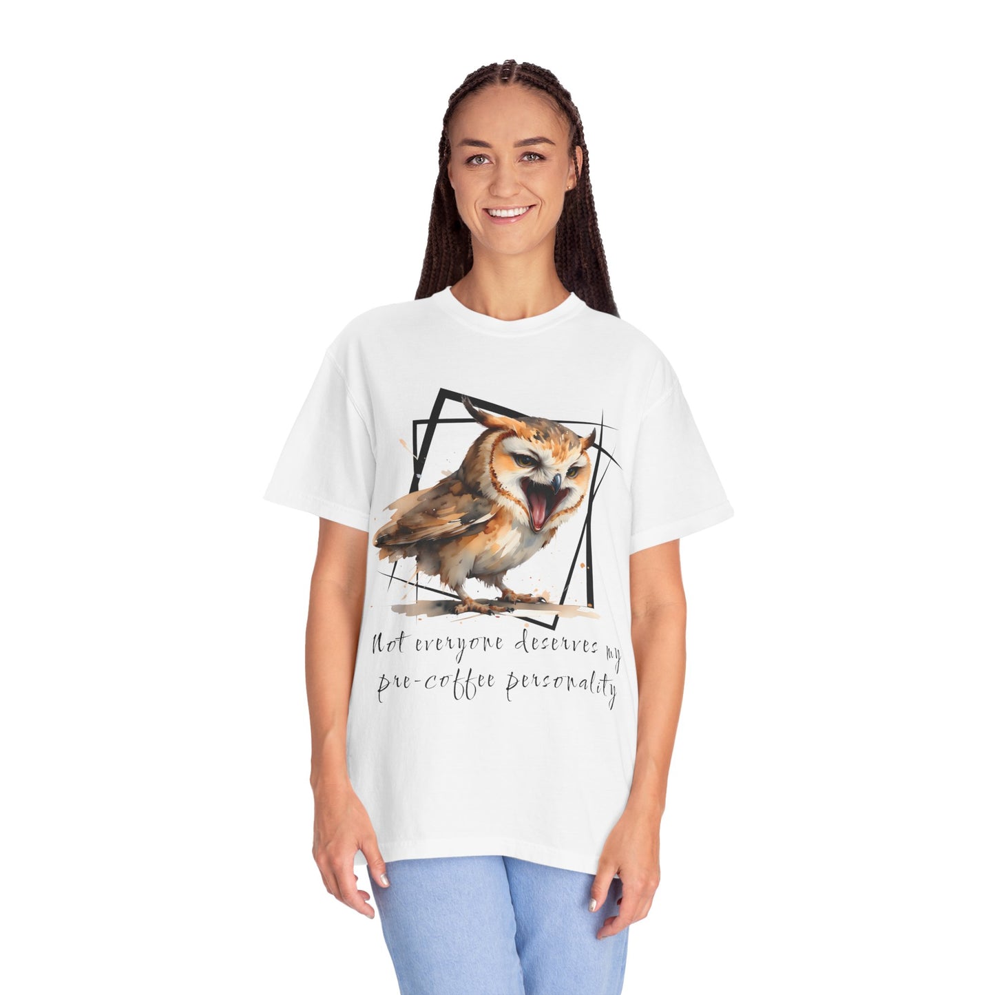 Owl Coffee Personality T-Shirt — "Not everyone deserves my pre-coffee personality"