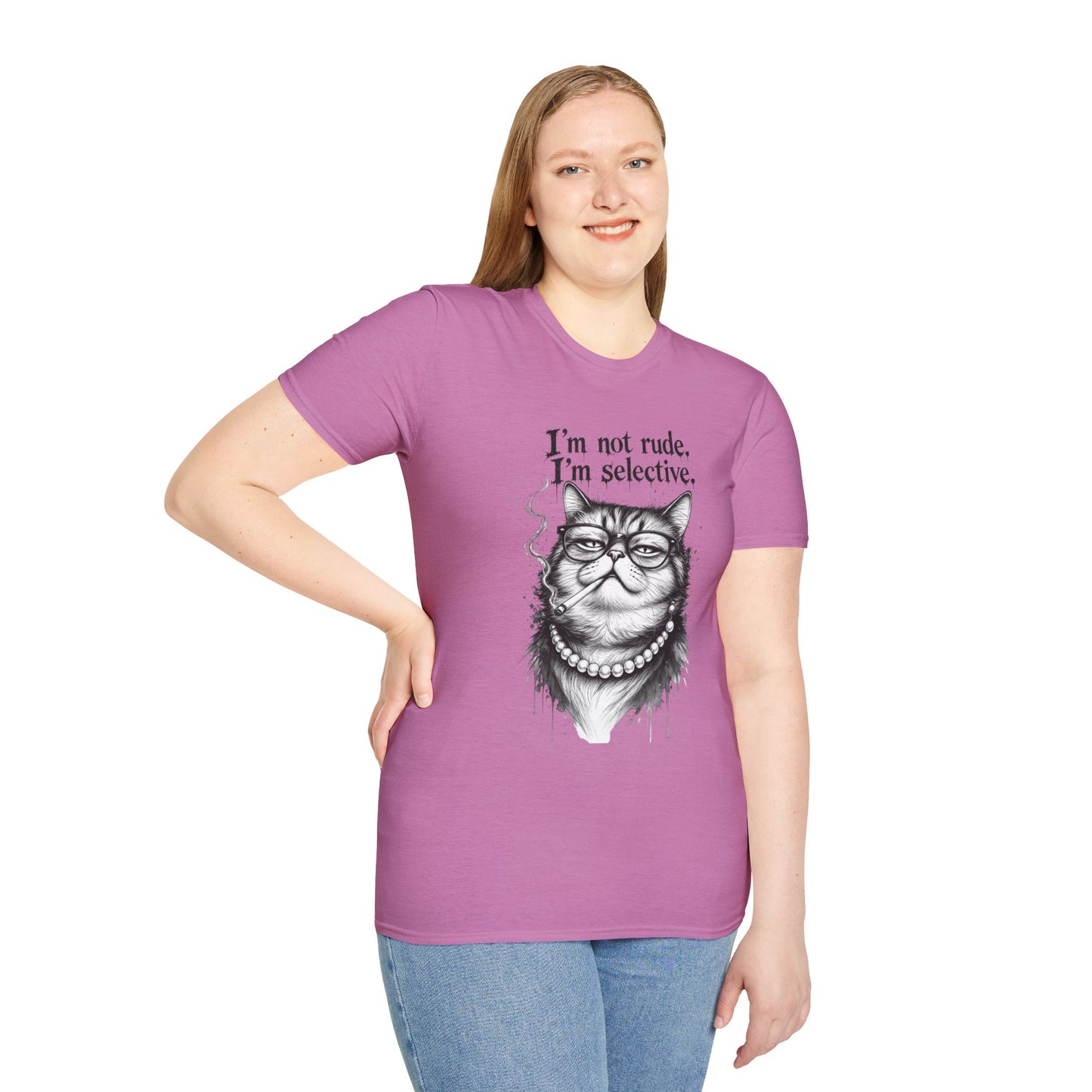 Cat Graphic T‑Shirt — "I'm Not Rude, I'm Selective" Funny Cat Tee