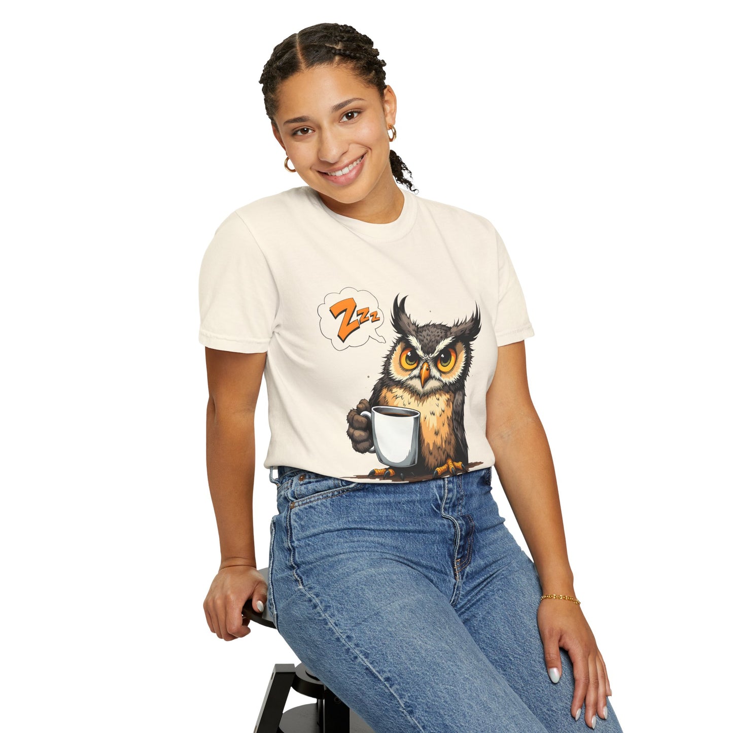 Not In The Mood Owl T-Shirt — Funny Sleepy Owl Coffee Tee