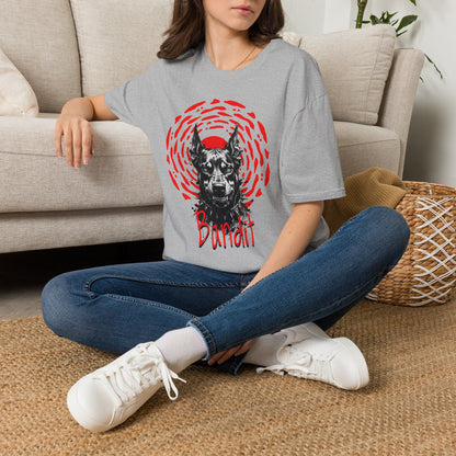 Doberman Graphic T-Shirt — Red Halo 'Bandit' Design