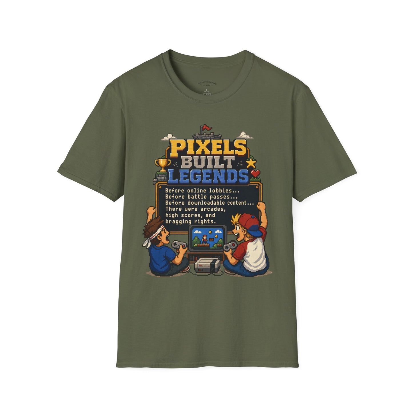 Pixels Built Legends T‑Shirt — Retro Gaming Nostalgia Tee