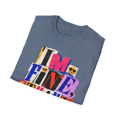 T-Shirt — "I'M FINE, THANK YOU" Retro Collage Graphic Tee