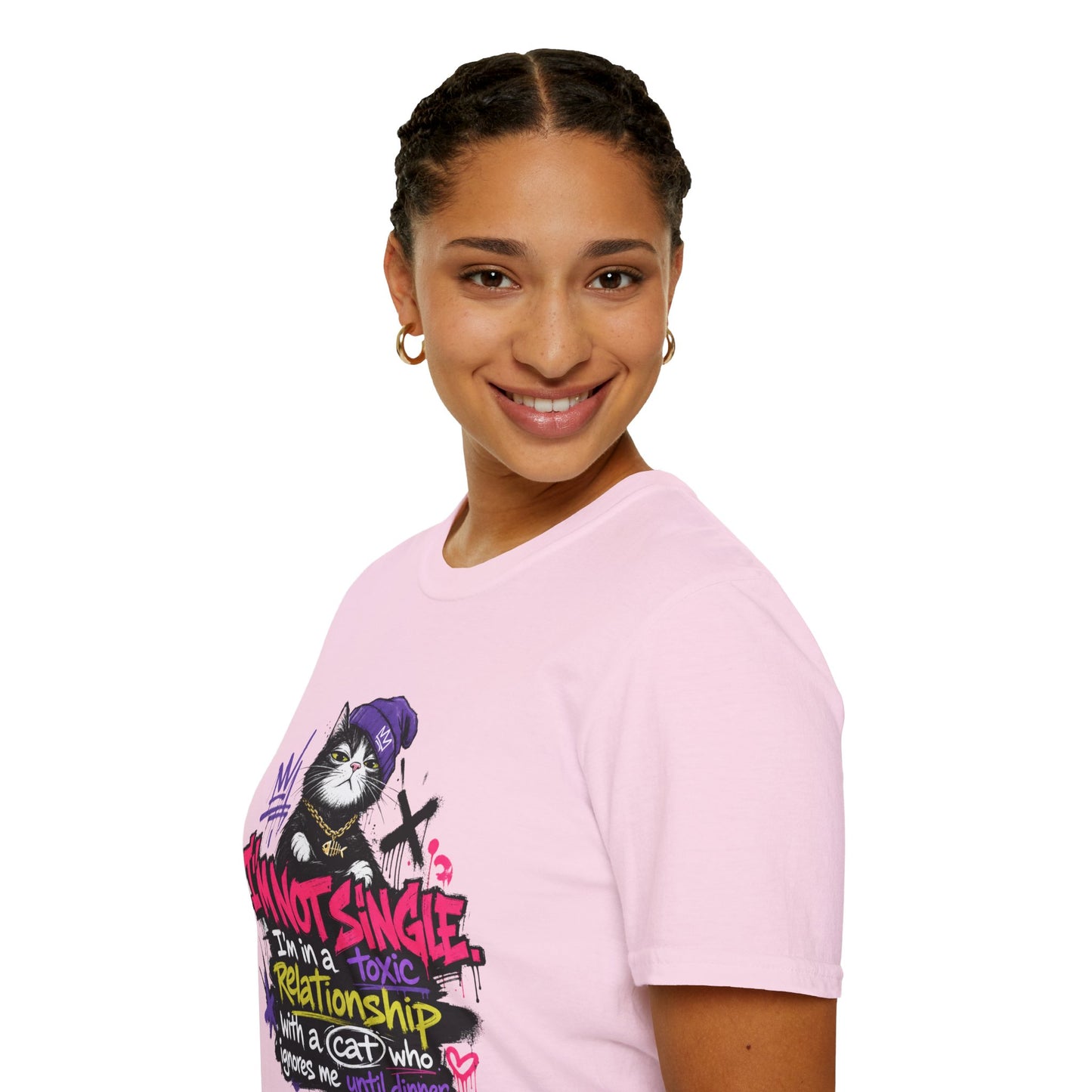 T‑Shirt — “I’m Not Single: I’m in a Toxic Relationship with a Cat” Graphic Tee