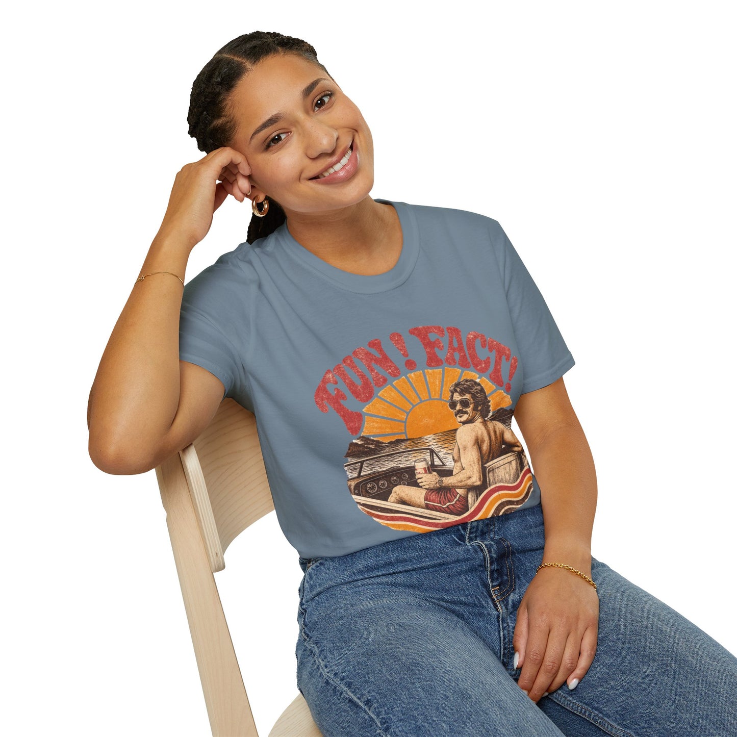 Retro 'FUN! FACT!' Surf Tee — Vintage Sunset Beach Graphic T-Shirt