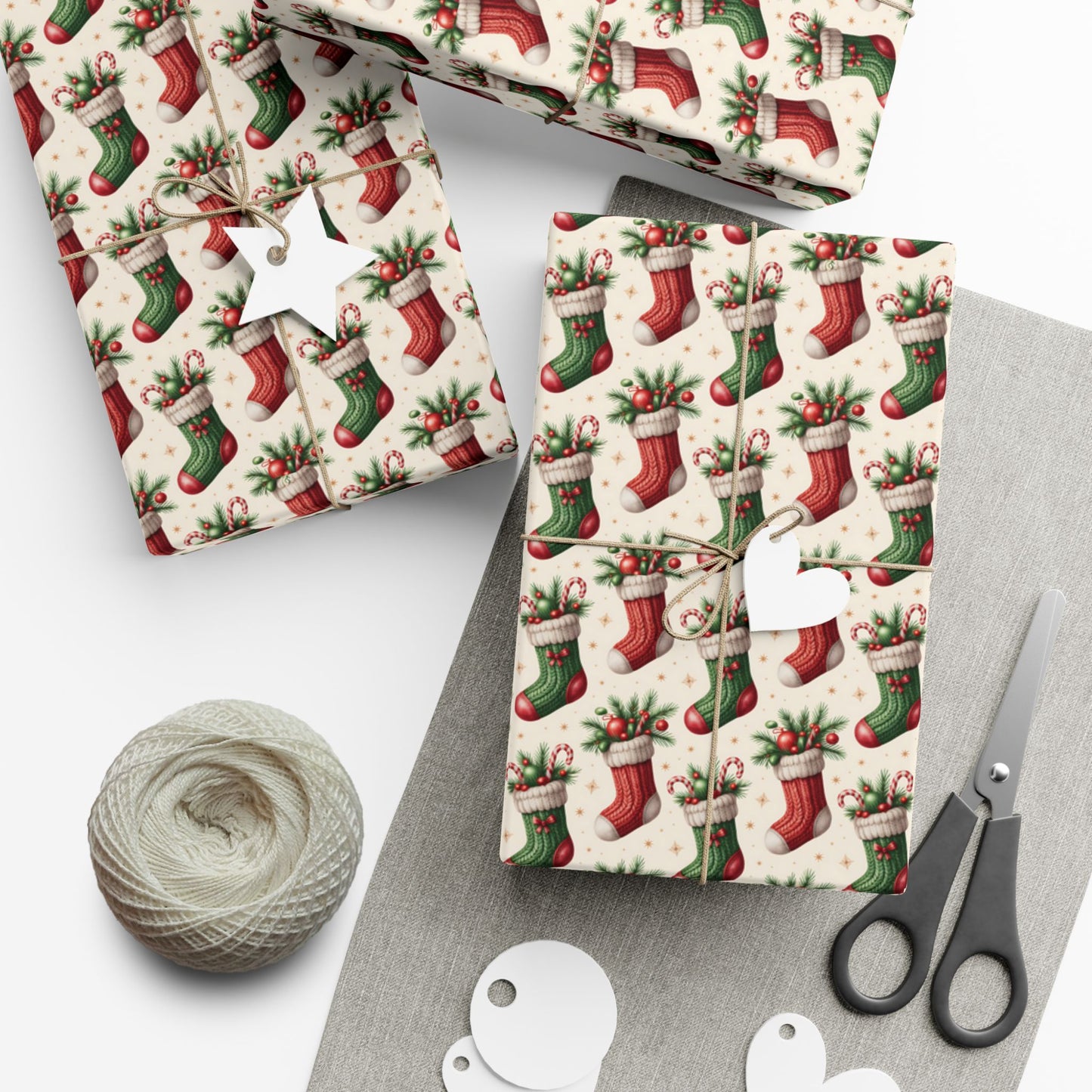 Christmas Stocking Gift Wrap Paper – Festive Holiday Wrapping Sheets