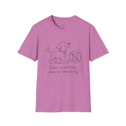 Less Scrolling, More Strolling Dog T-Shirt