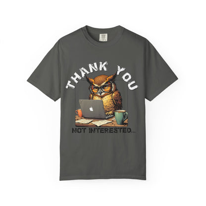Owl 'Thank You, Not Interested' Graphic T-Shirt