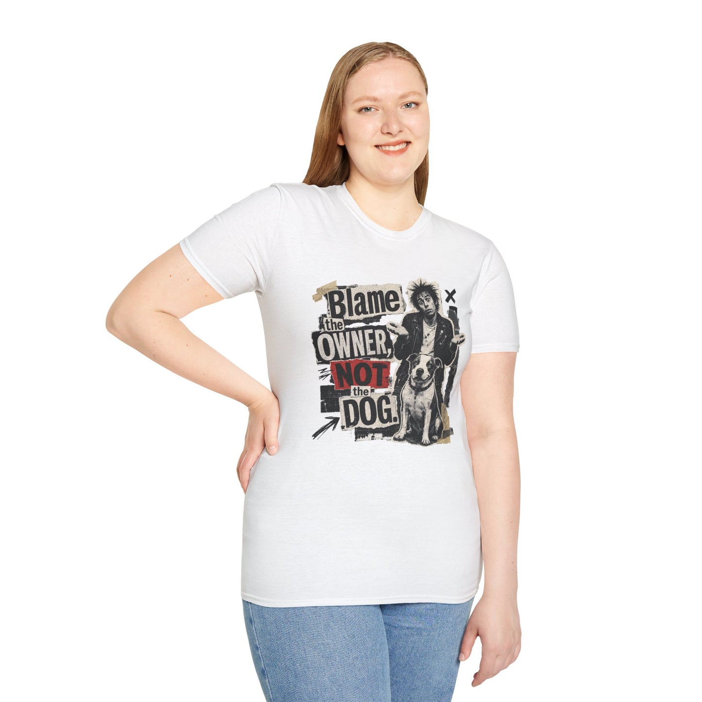 Blame the Owner Not the Dog T-Shirt - Funny Punk Dog Graphic Tee
