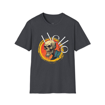 Hello Skull Graphic Unisex Softstyle T-Shirt - Edgy Streetwear Tee,scull