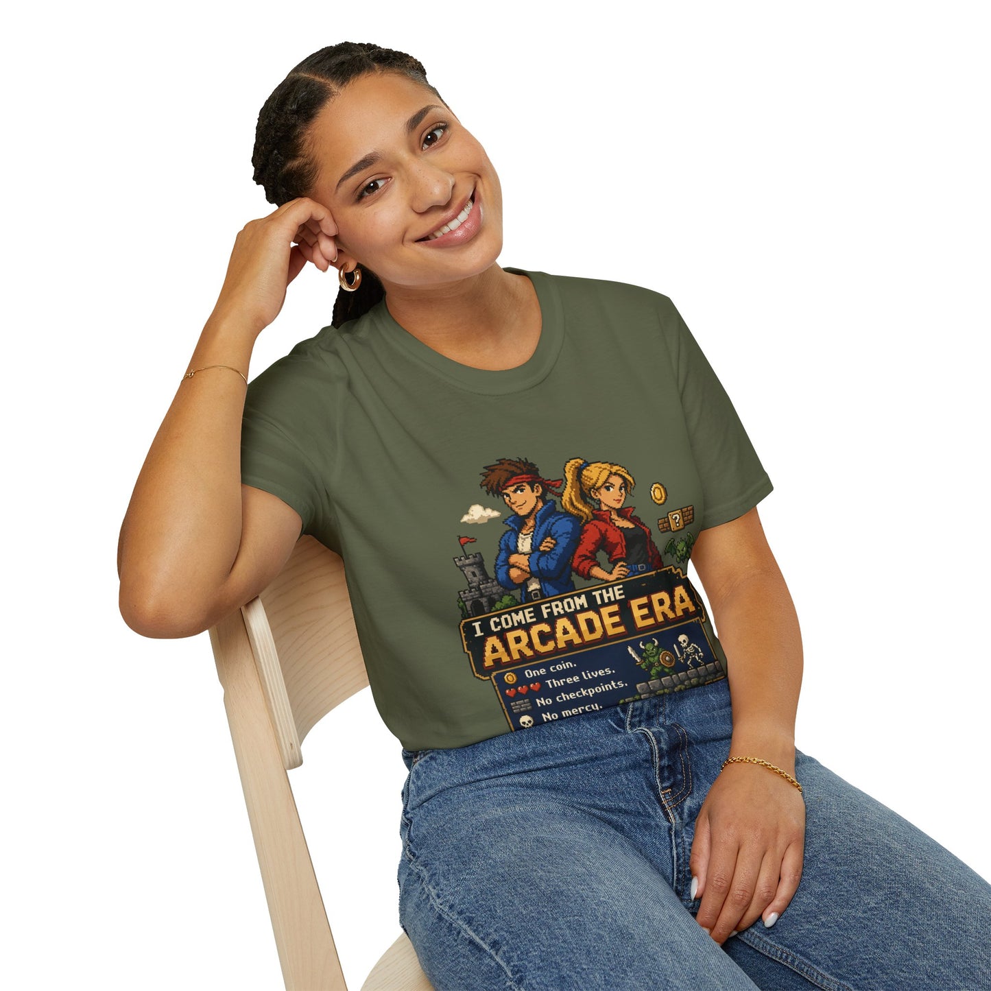 Retro Arcade Era T-Shirt — Pixel RPG Game Tribute
