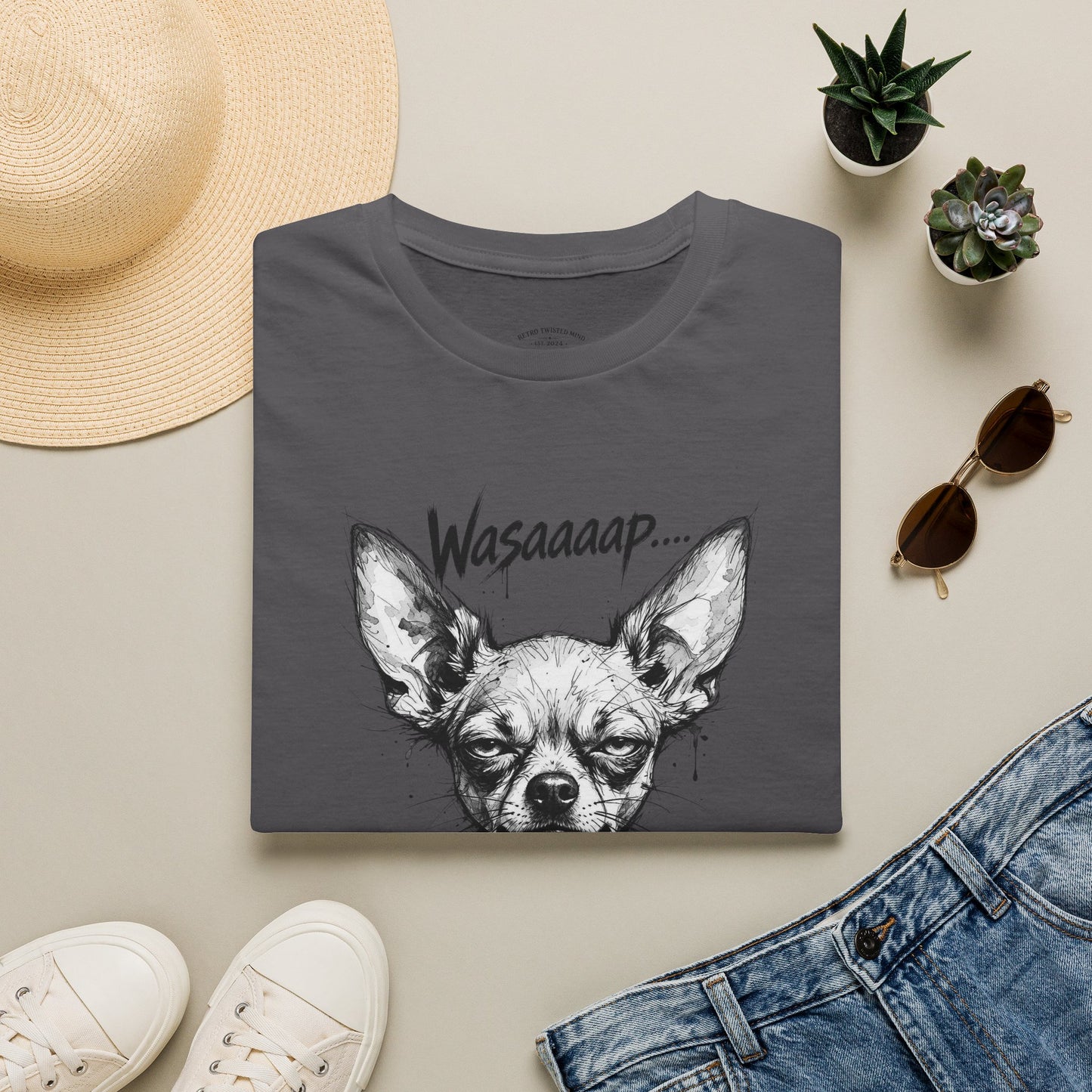 Chihuahua 'Wasaaaap' Graphic T-Shirt — Funny Dog Tee for Pet Lovers