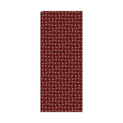 Christmas Gift Wrap Paper - Festive Santa & Gifts Pattern on Burgundy