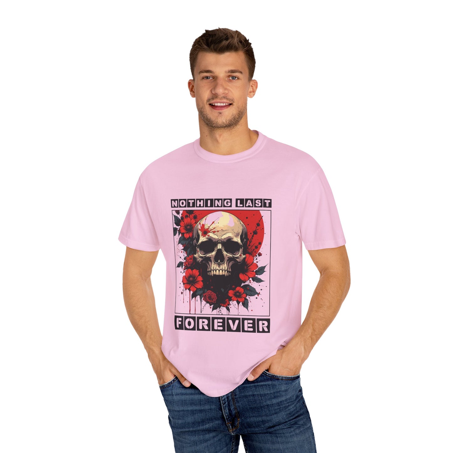 Edgy Skull Graphic T-Shirt - Unique Casual Wear, Unisex Streetwear, Gift for Music Lovers, Halloween Costume, Forever Quote Tee