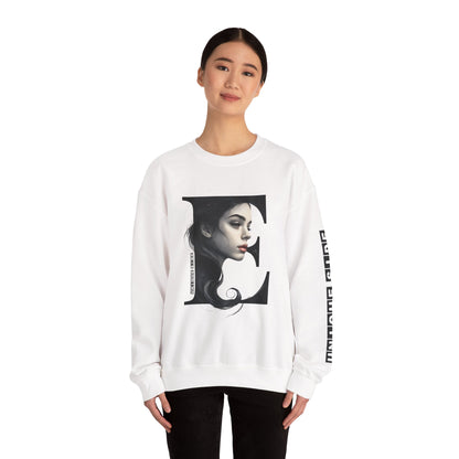 Letter E, Stylish Artistic Sweatshirt, Trendy Crewneck, Graphic Sweater, Cozy Unisex Top, Unique Gift for Art Lovers, Everyday Comfort