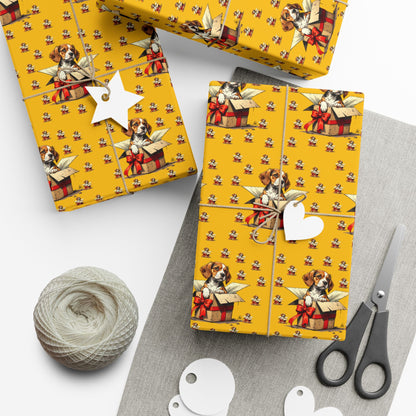 Dog & Gift Pattern Gift Wrap Paper — Cute Puppy Present Wrapping Sheets