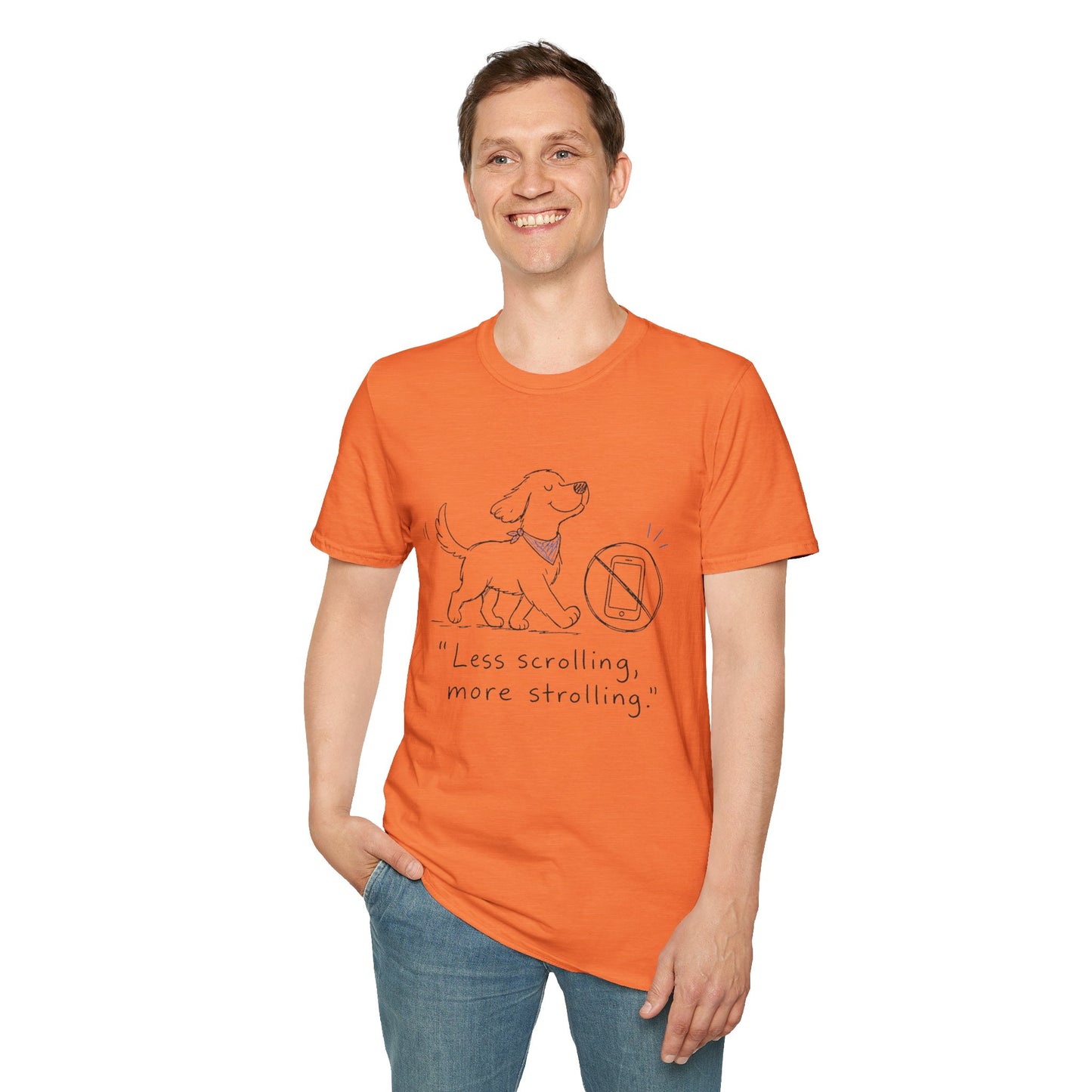 Less Scrolling, More Strolling Dog T-Shirt
