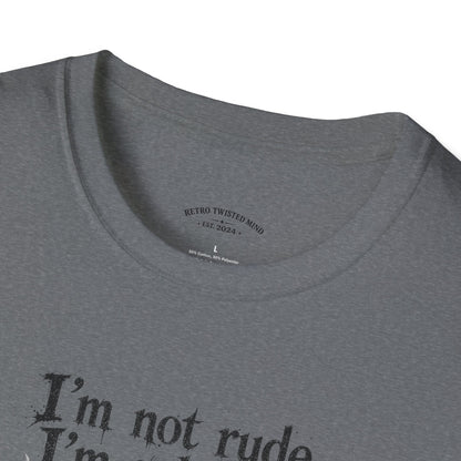 Cat Graphic T‑Shirt — "I'm Not Rude, I'm Selective" Funny Cat Tee
