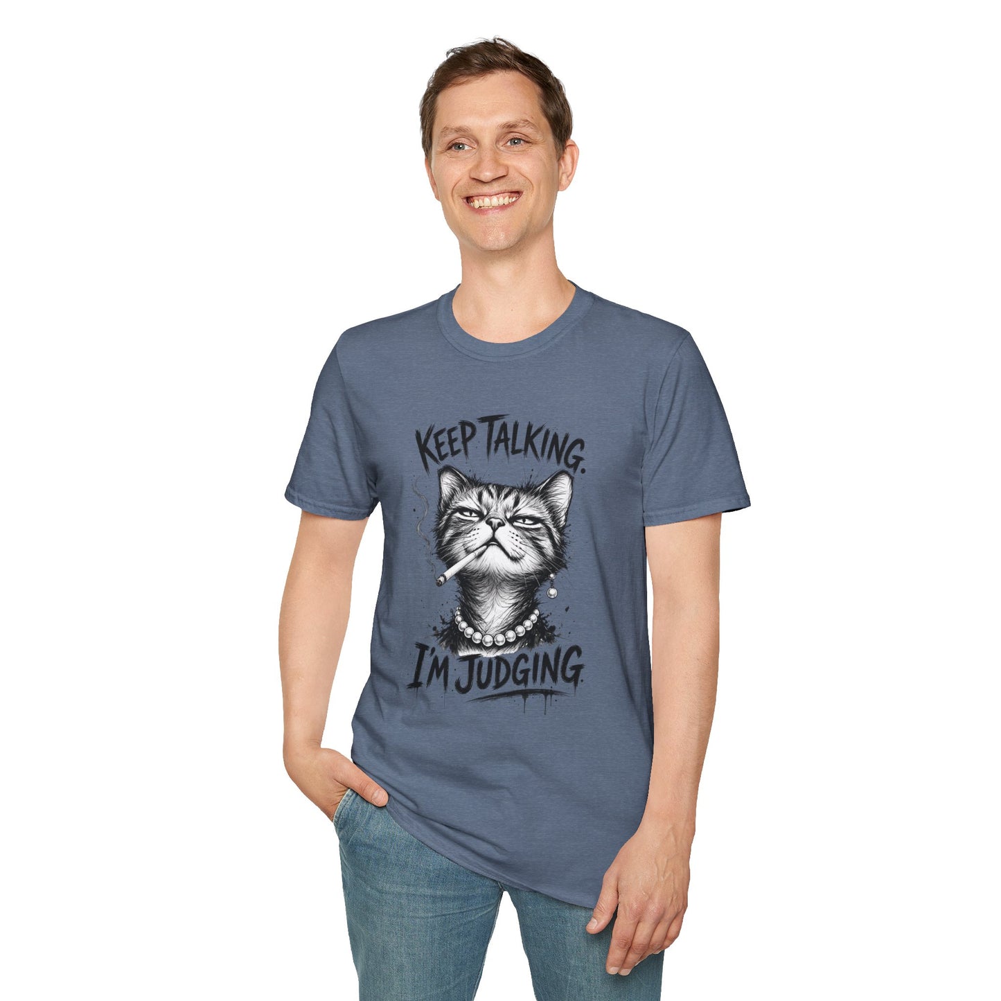 Keep Talking, I'm Judging Cat T-Shirt — Funny Grumpy Cat Graphic Tee