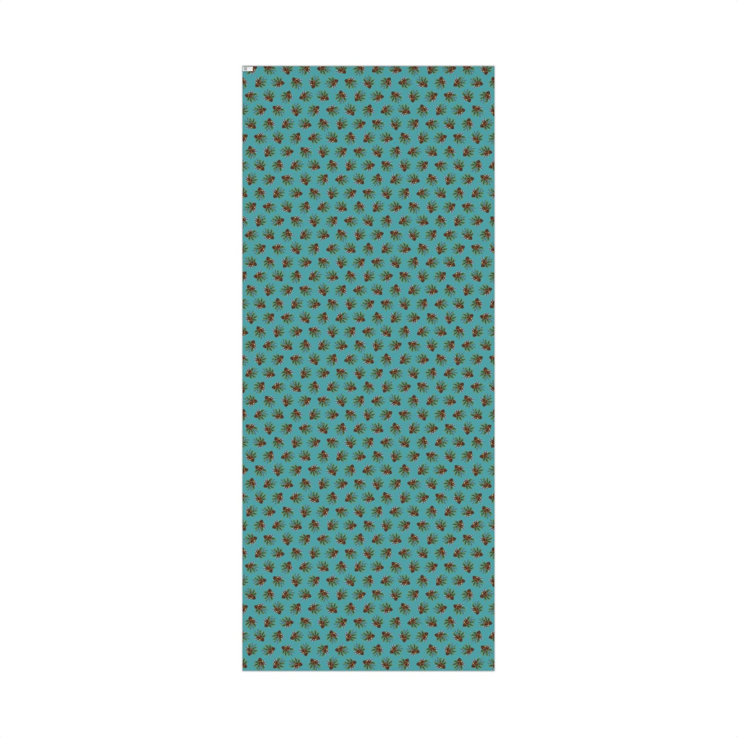 Pinecone Bouquet Gift Wrap - Rustic Teal Holiday Wrapping Paper