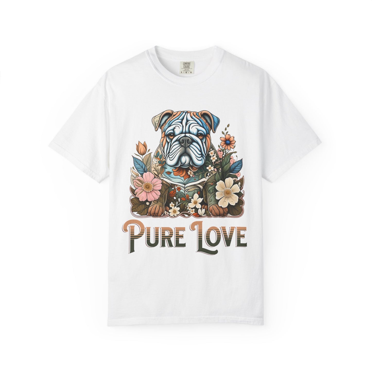 Pure Love Unisex Dog T-Shirt - Floral Graphic Tee for Pet Lovers