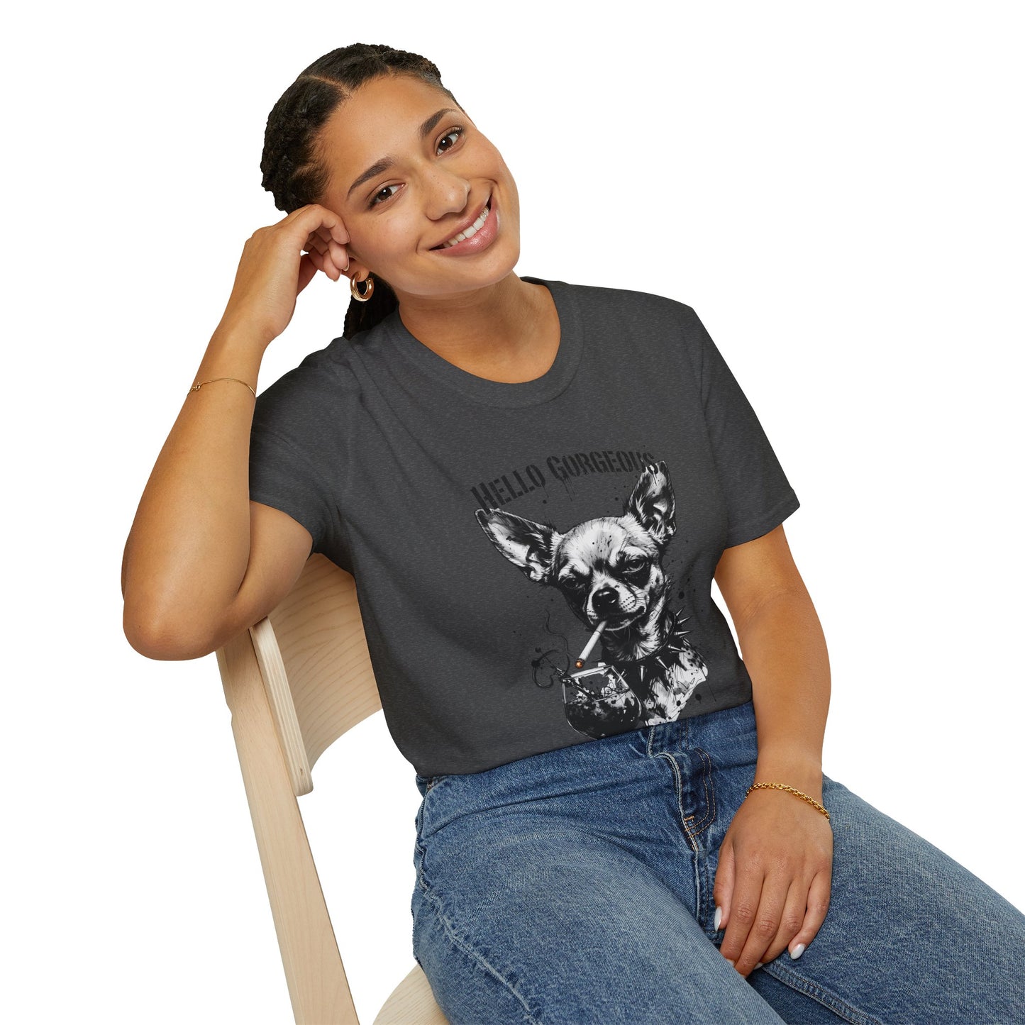 Chihuahua 'Hello Gorgeous' Tee - Cute Dog Graphic T-Shirt