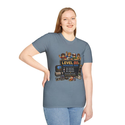 80s Level Up T-Shirt — 'Level 80s: Hardcore Mode' Retro Gaming Tee