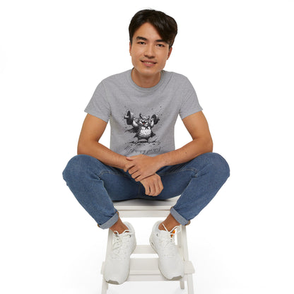 Weightlifting Owl Graphic Tee — "Morning Power" Fitness T-Shirt