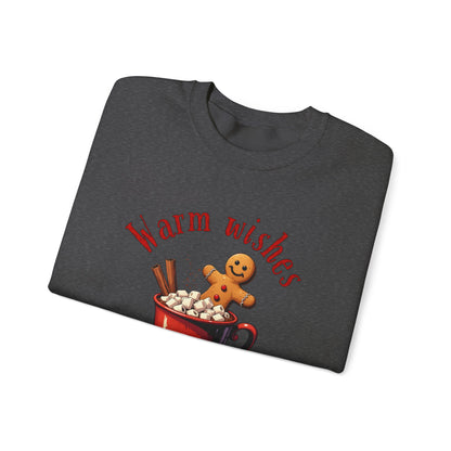 Crewneck Sweatshirt — "Warm Wishes" Hot Cocoa & Gingerbread Holiday Design