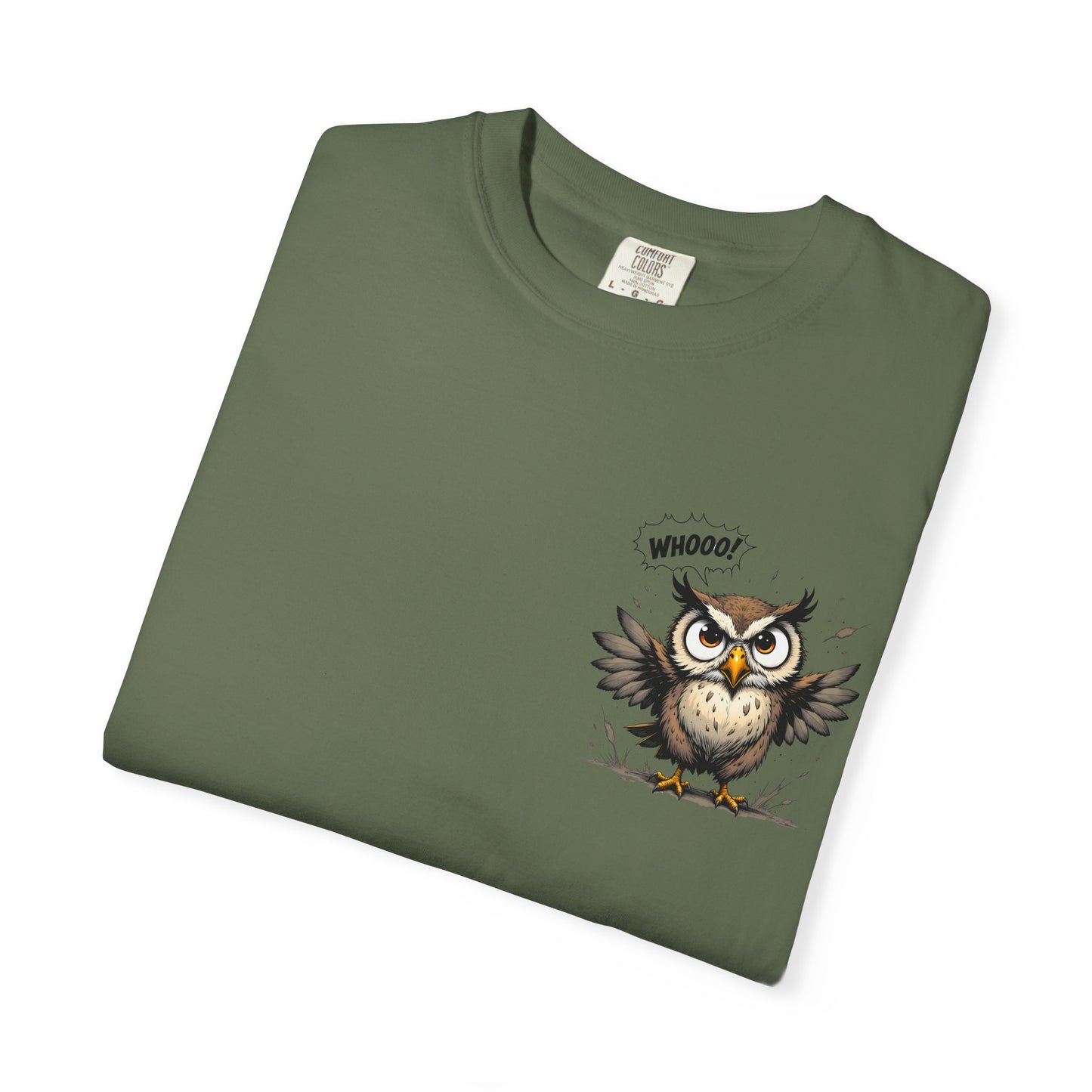 Witty Owl Graphic Tee — "Whooo?" Cute Cartoon Owl T-Shirt