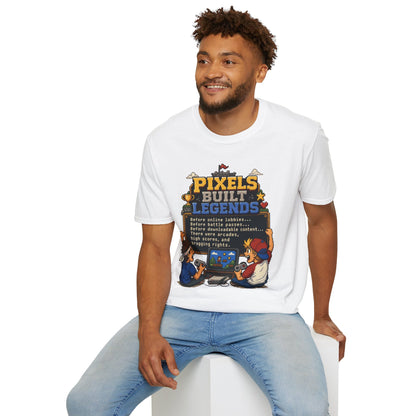 Pixels Built Legends T‑Shirt — Retro Gaming Nostalgia Tee