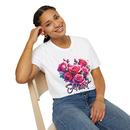Floral Heart Open Unisex Softstyle T-Shirt.twisted.love