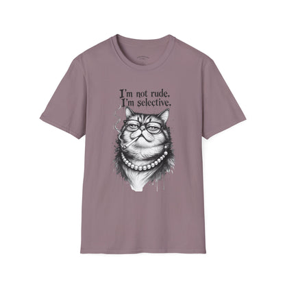 Cat Graphic T‑Shirt — "I'm Not Rude, I'm Selective" Funny Cat Tee