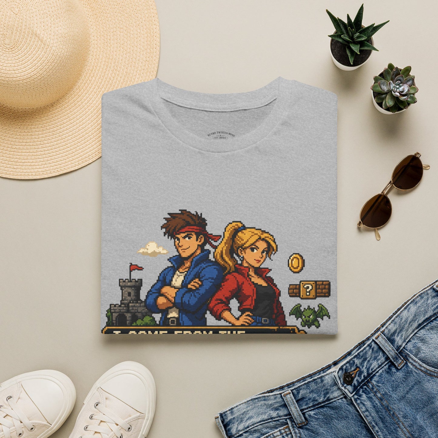 Retro Arcade Era T-Shirt — Pixel RPG Game Tribute