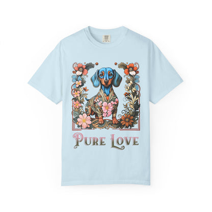 Pure Love Dachshund T-Shirt - Unisex Garment-Dyed Tee